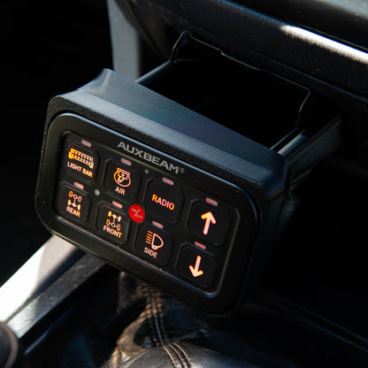 Toyota Landcruiser 100 105 series Auxbeam ashtray mount installed in car opened