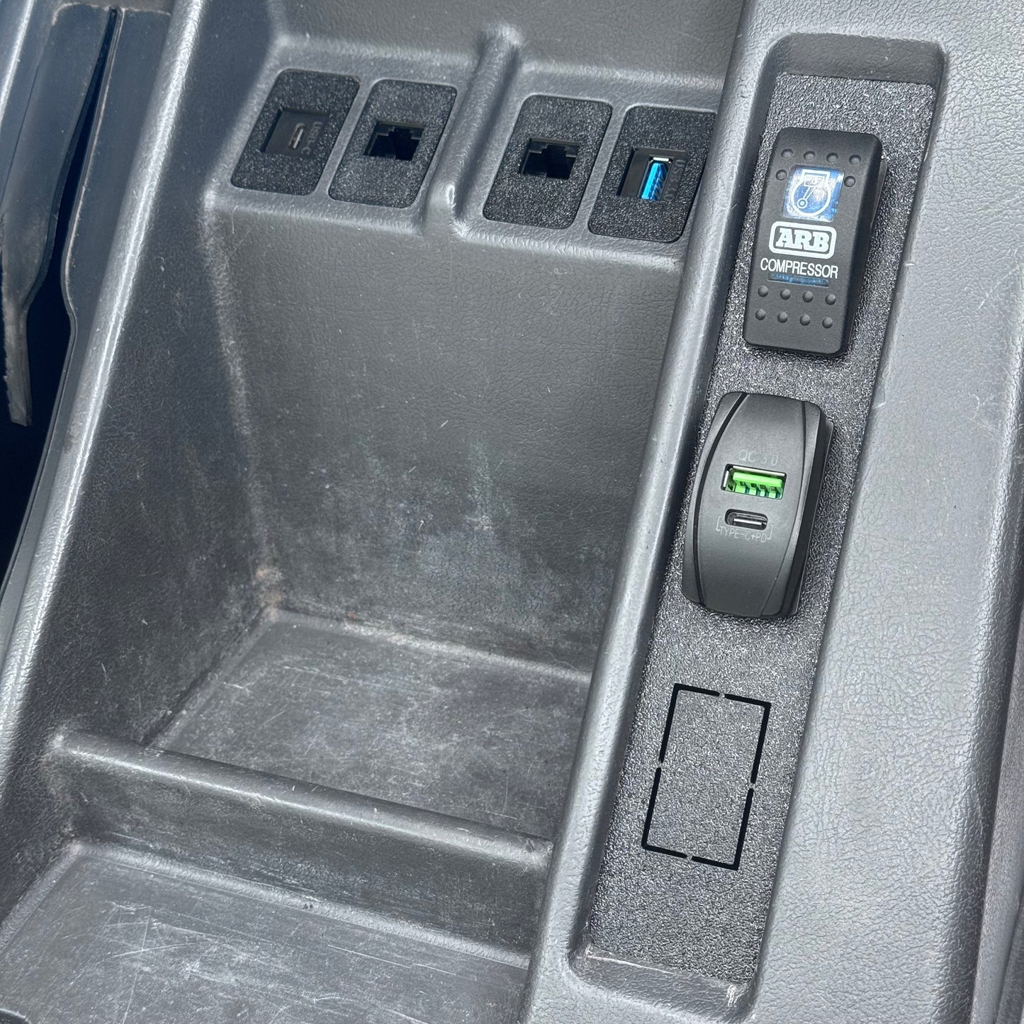 Nissan Patrol GQ centre console rocker switch panel with rocker switches installed