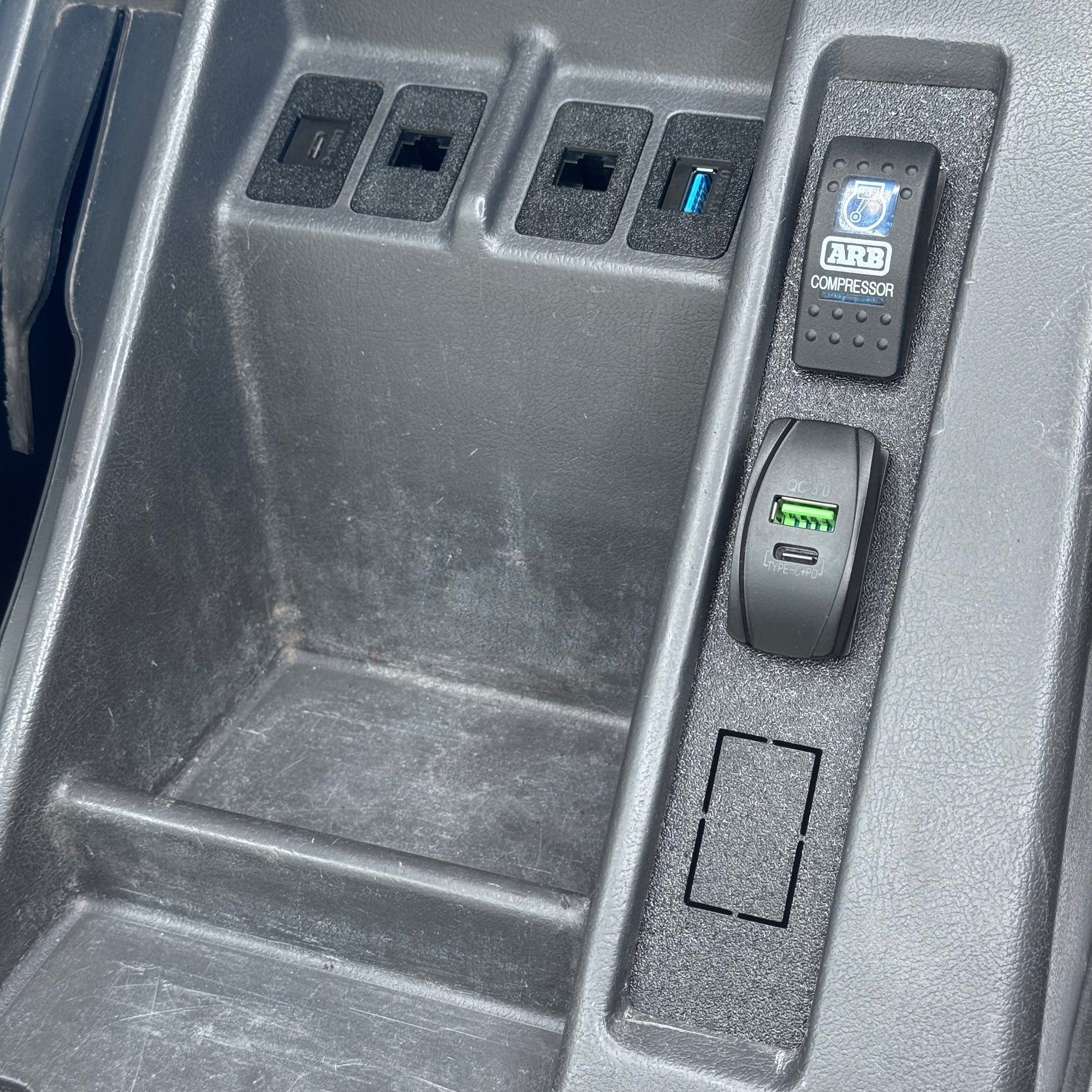 Nissan Patrol GQ centre console rocker switch panel with rocker switches installed