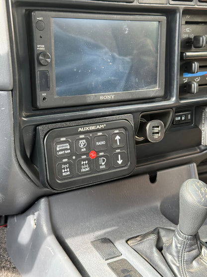 Toyota landcruiser 80 series auxbeam switch panel mount installed in car