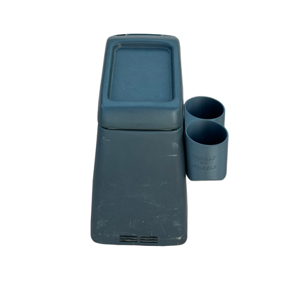 Toyota Landcruiser 80 Series grey double cup holder close up rear view