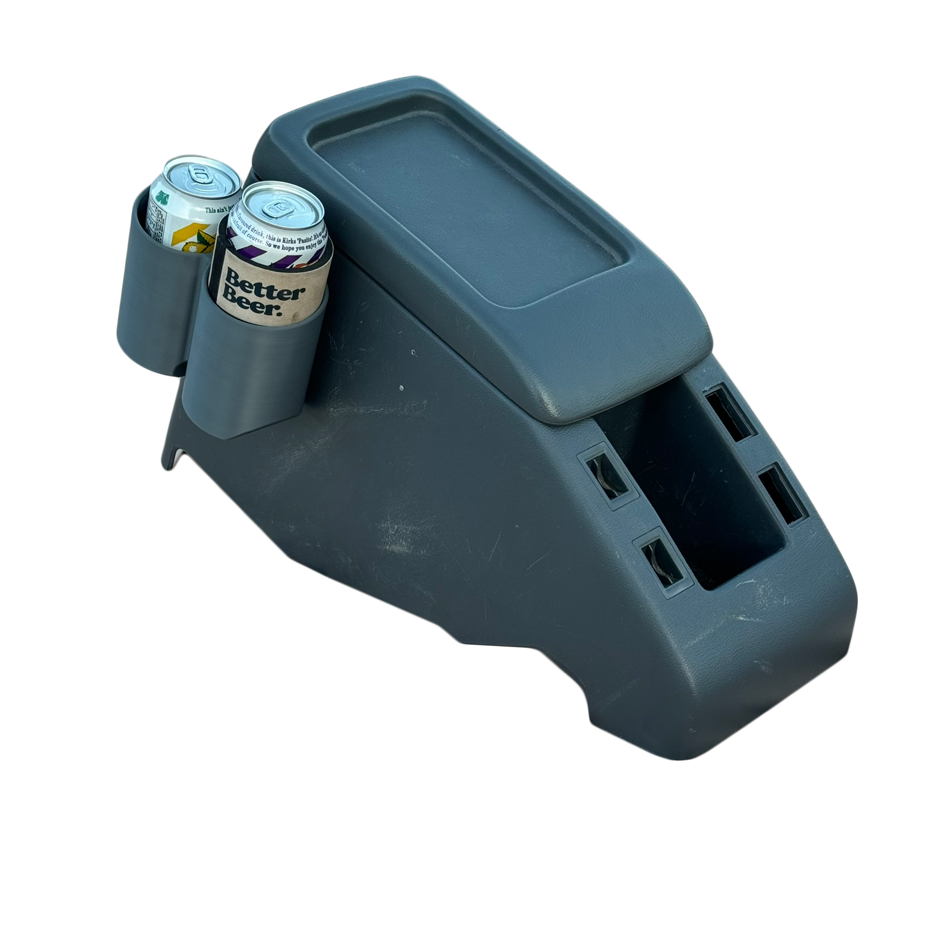 Toyota Landcruiser 80 Series grey double cup holder side view