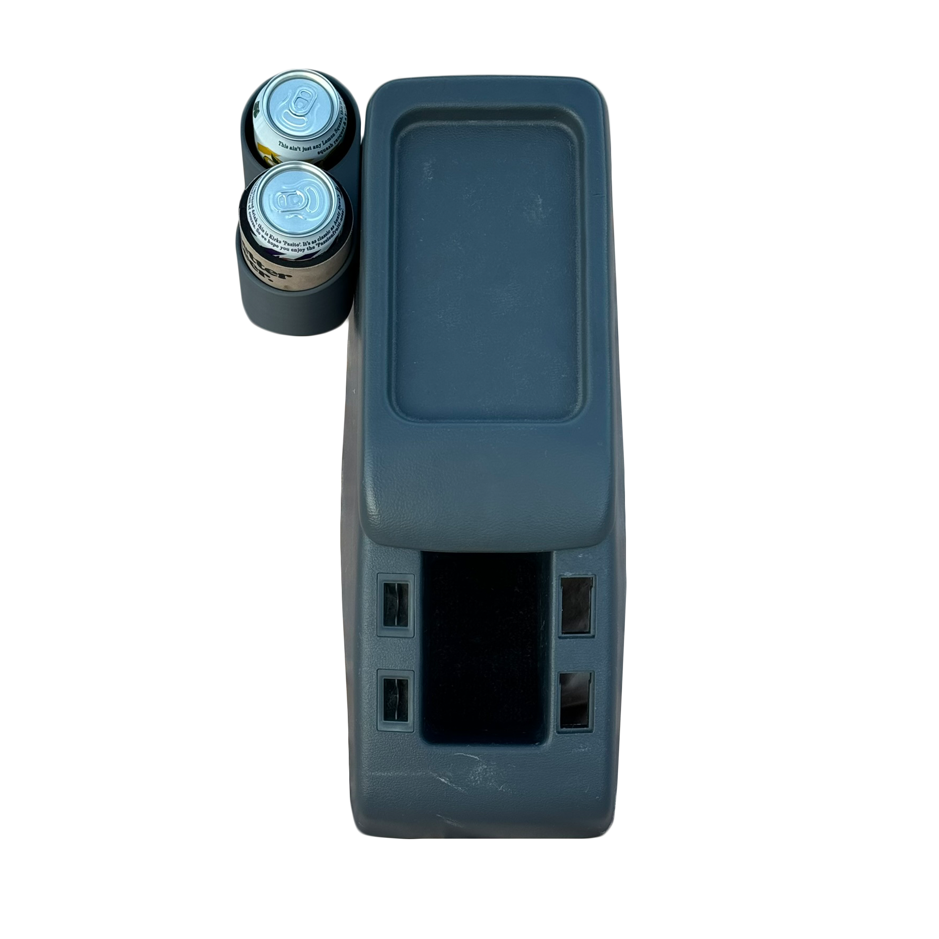 Toyota Landcruiser 80 Series grey double cup holder top view