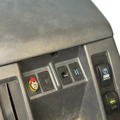 Nissan Patrol GQ Ford Maverick centre console top view showing bic lighter holder installed