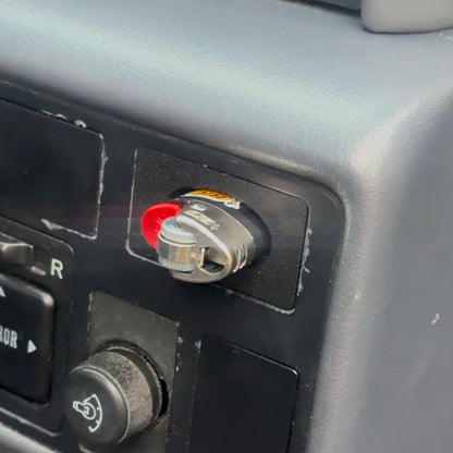 Toyota landcruiser 80 series bic lighter holder installed close up
